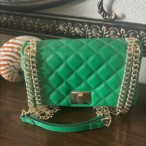 INC International Concepts Green Quilted Crossbody Bag